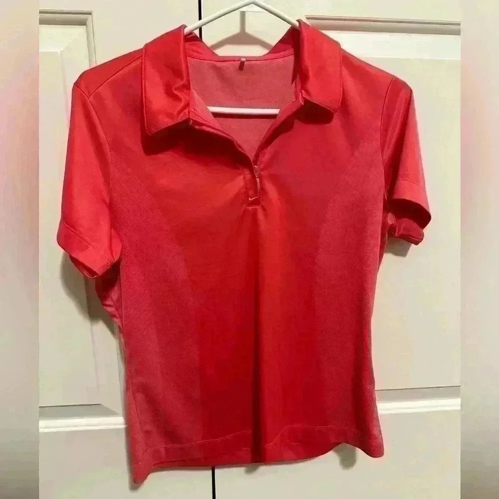 Nike Golf Dri- Fit Coral Polo With 1/4 Zipper Size Medium women’s